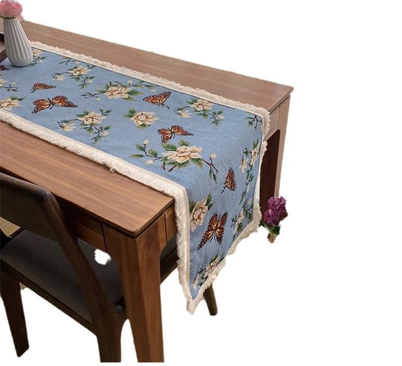 Amerikansk lantlig bordslöpare med fjärils- och blommönster