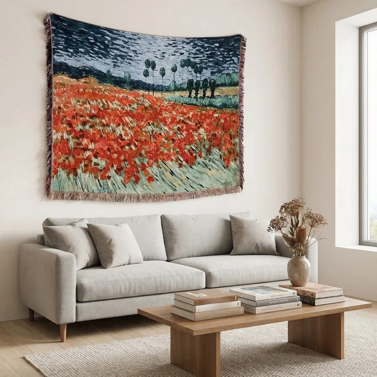 Van Gogh-inspirerad tapetväv, filt för soffa och väggdekoration