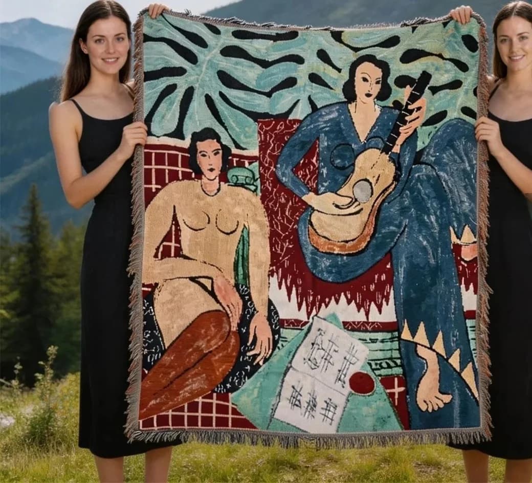 Vävd tapetfilt i Matisse-stil för väggdekoration