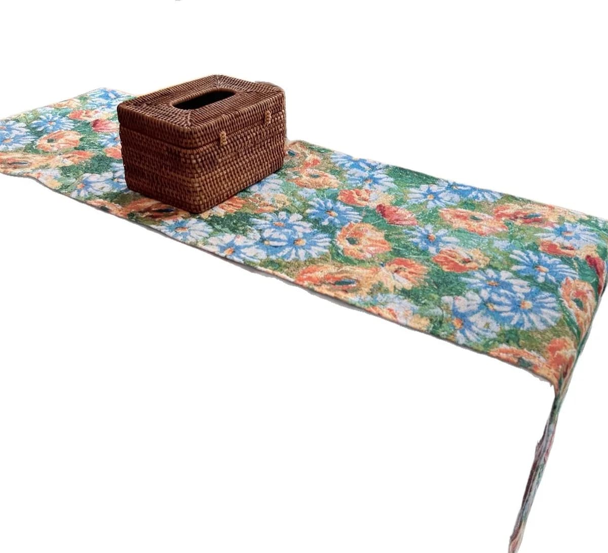 Monet-trädgårdsbordlöpare och placeringsmatta i bomullsblandning