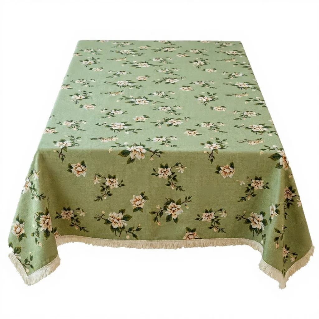 Rustik blommande jacquard-bordslöpare och dukdekoration