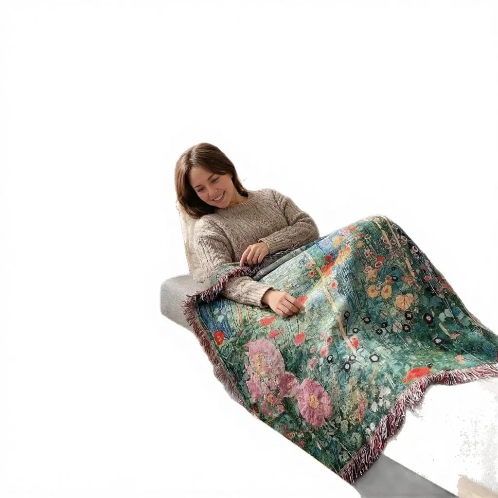 Klimt Secret Garden tapetfilt för soffa och väggdekoration