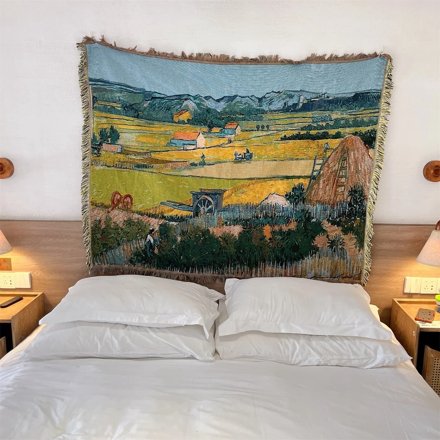 Van Gogh-stil Vävd Kastfilt för Soffa Säng Vägghängning 130x160cm