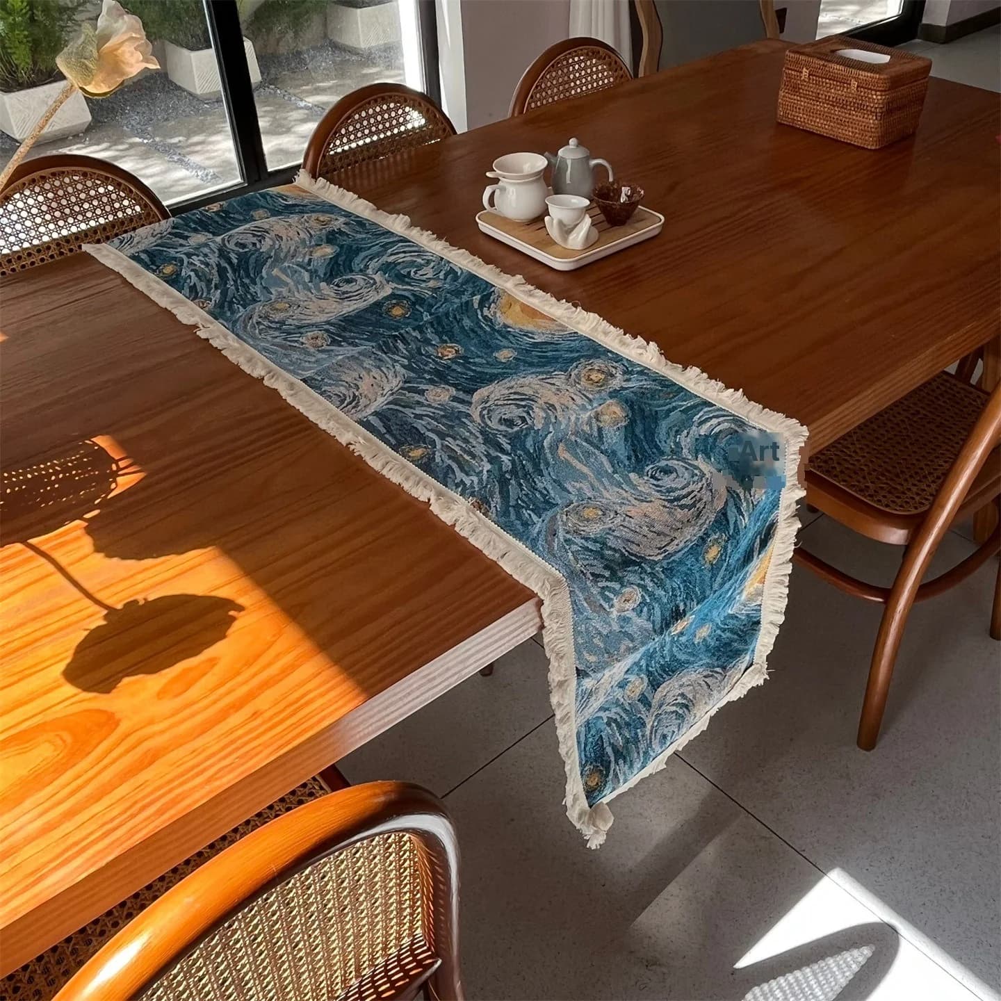 Bordslöpare i Van Gogh-stil, Stjärnenatten, bomullsblandning