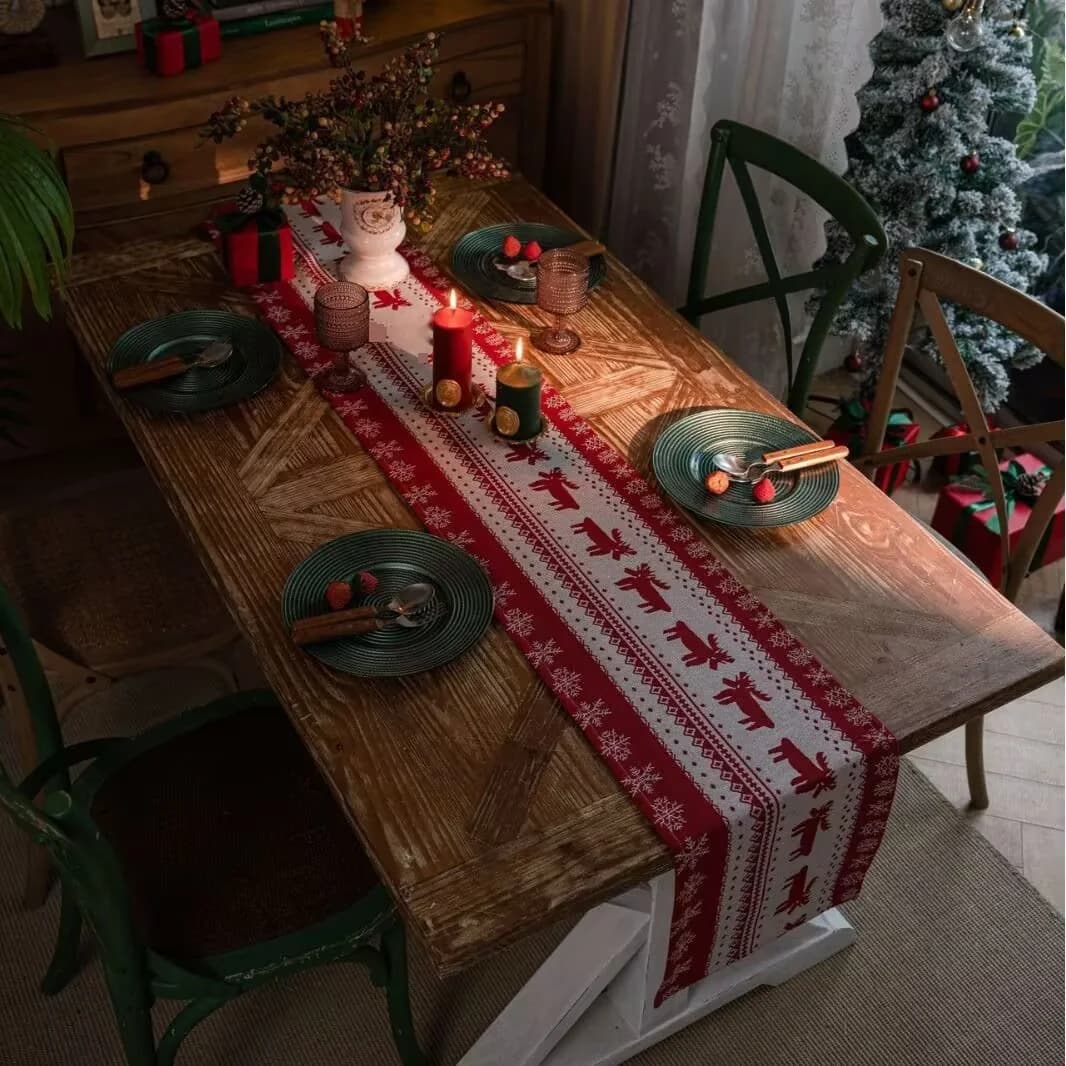 Nordisk Älg Julbordlöpare Festlig Helgdekoration