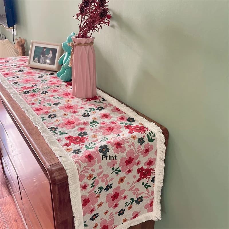 Amerikansk lantlig bordlöpare i bomullsblandning med blommönster