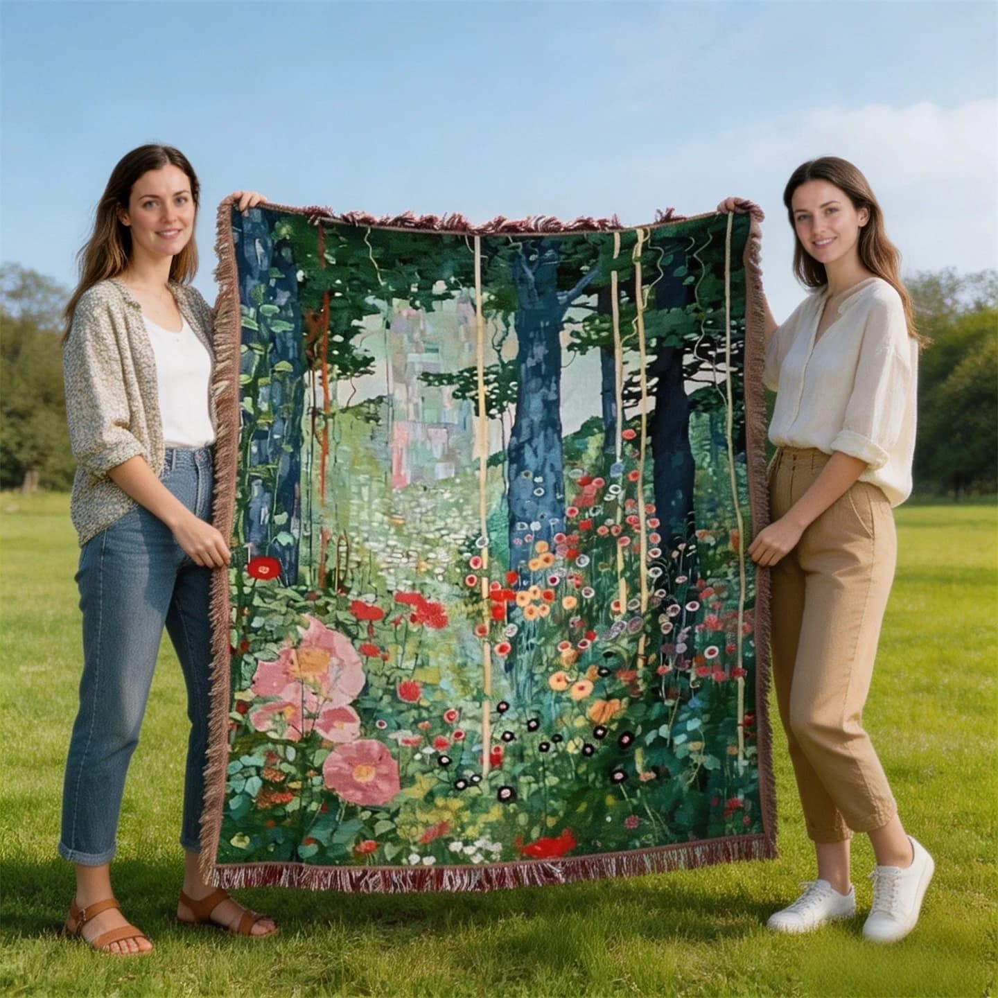 Klimt Secret Garden tapetfilt för soffa och väggdekoration