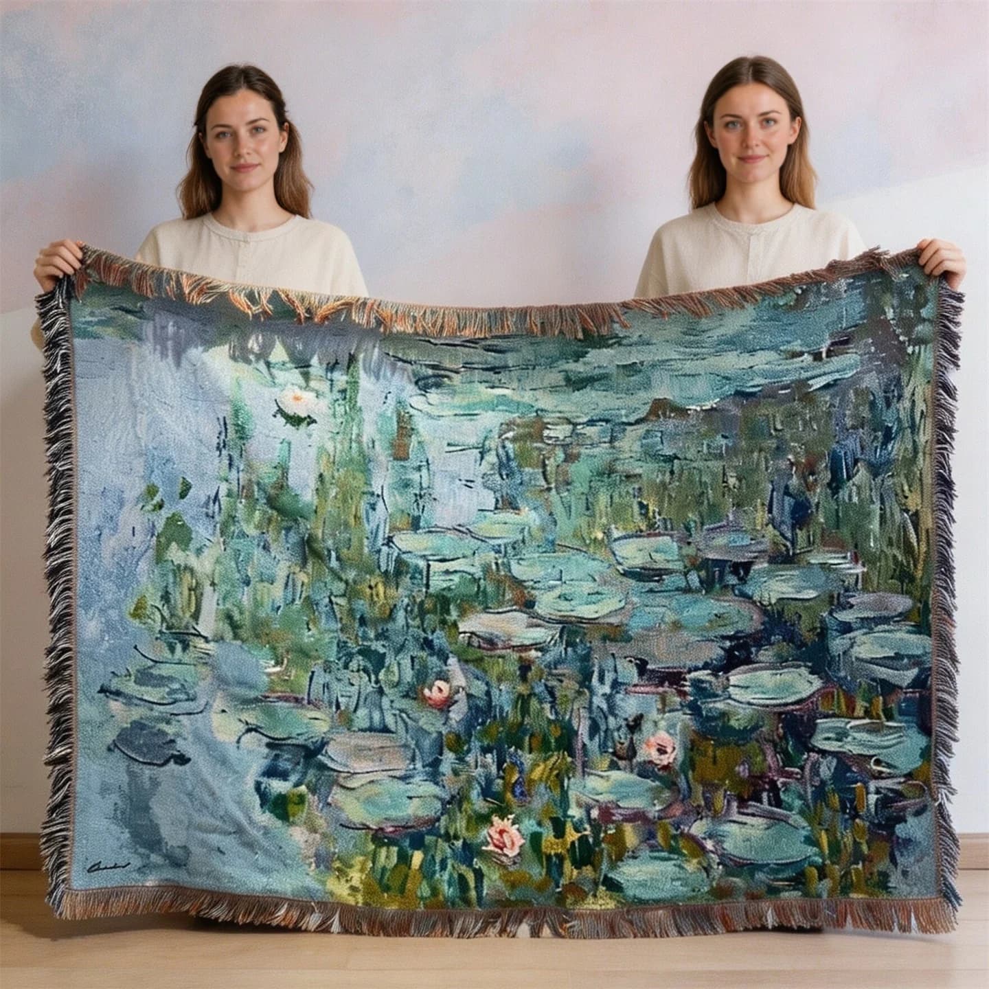 Tapestry-filt i oljemålningstil för soffa och väggdekoration