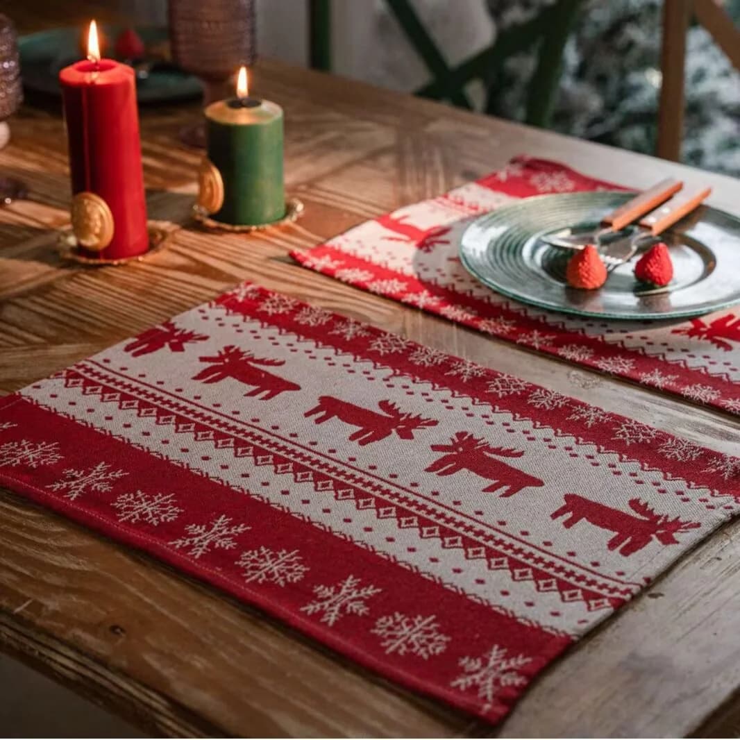 Nordisk Älg Julbordlöpare Festlig Helgdekoration