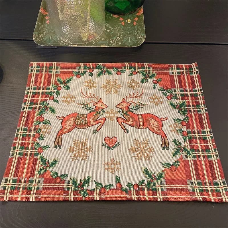 Nordisk jacquard-bordlöpare med älgmotiv för holiday-dekor