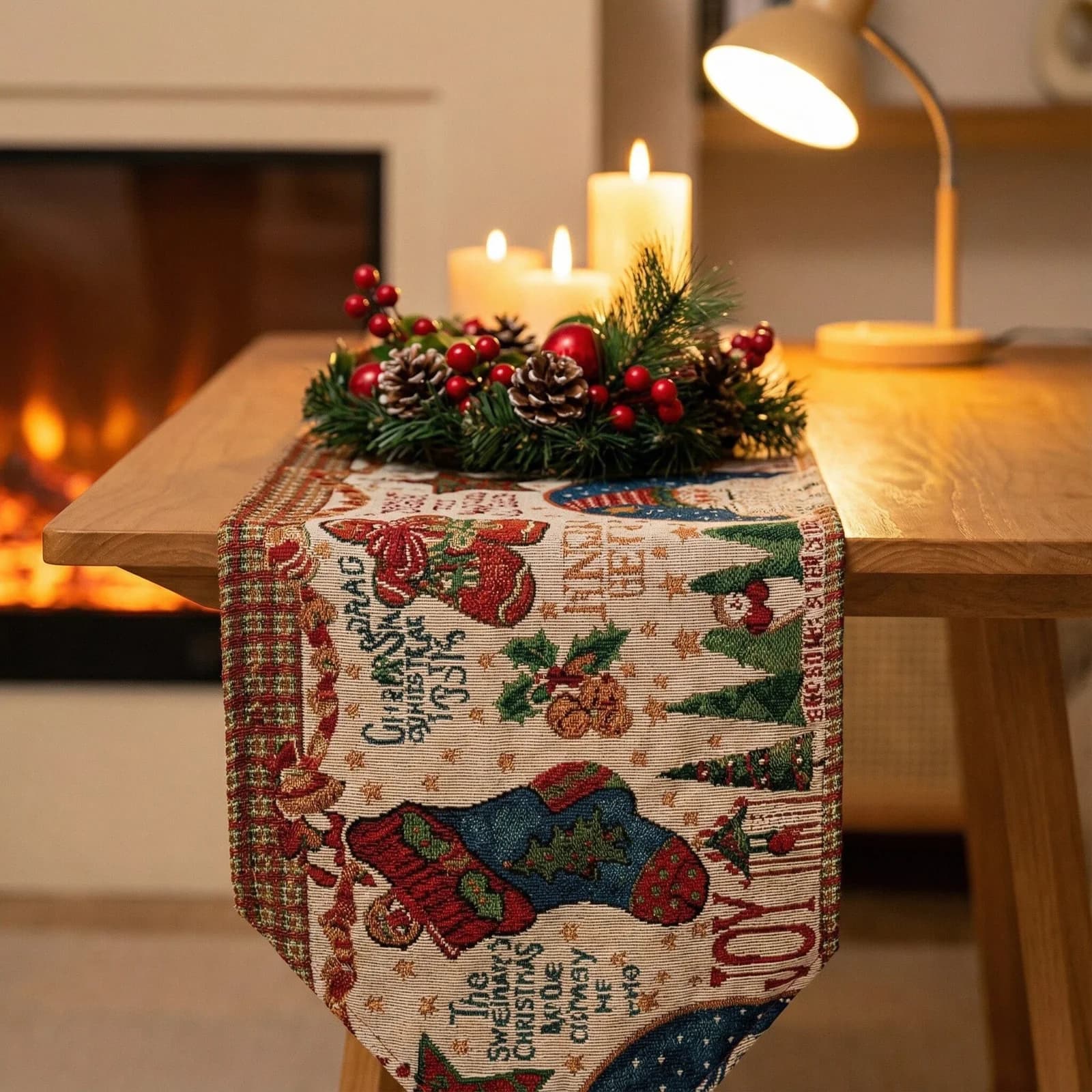 Julbordlöpare i bomullsblandning