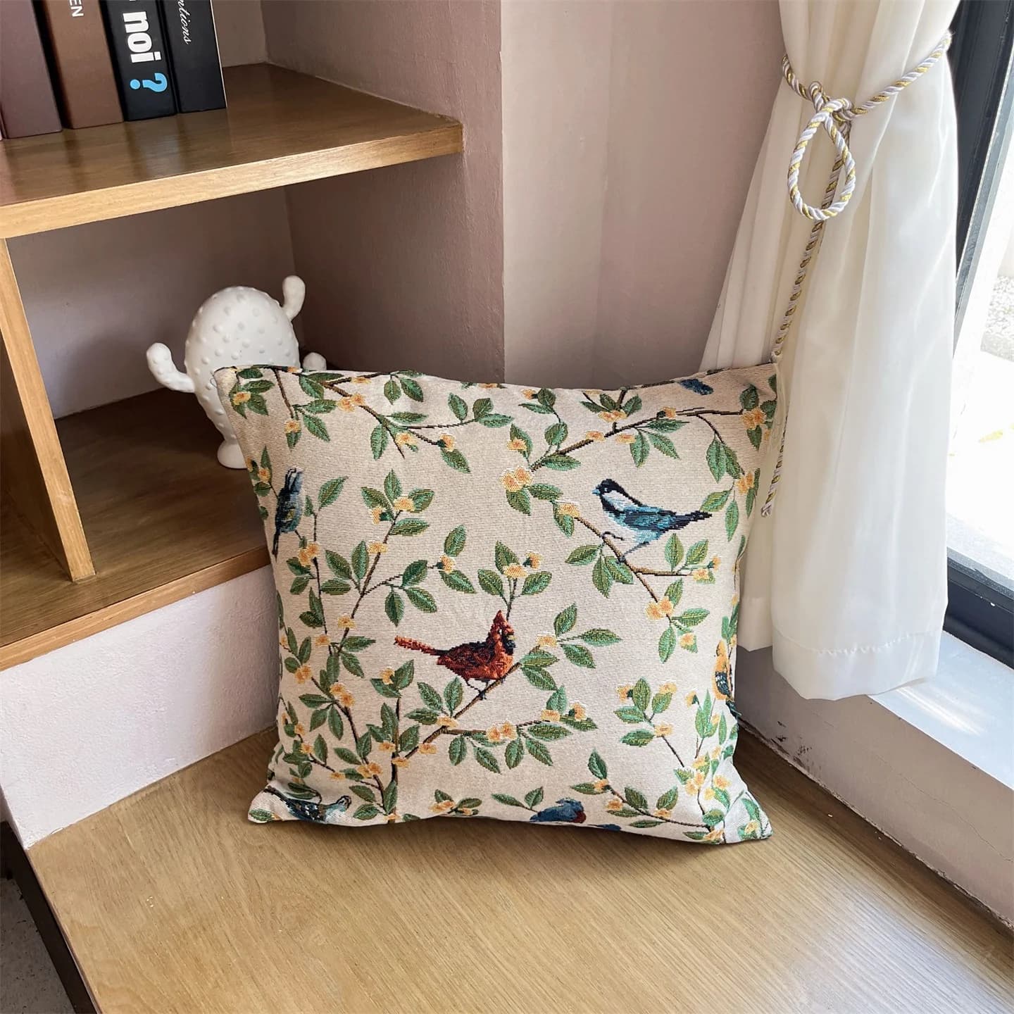 Jacquard-kuddfodral i amerikansk lantstil för soffa