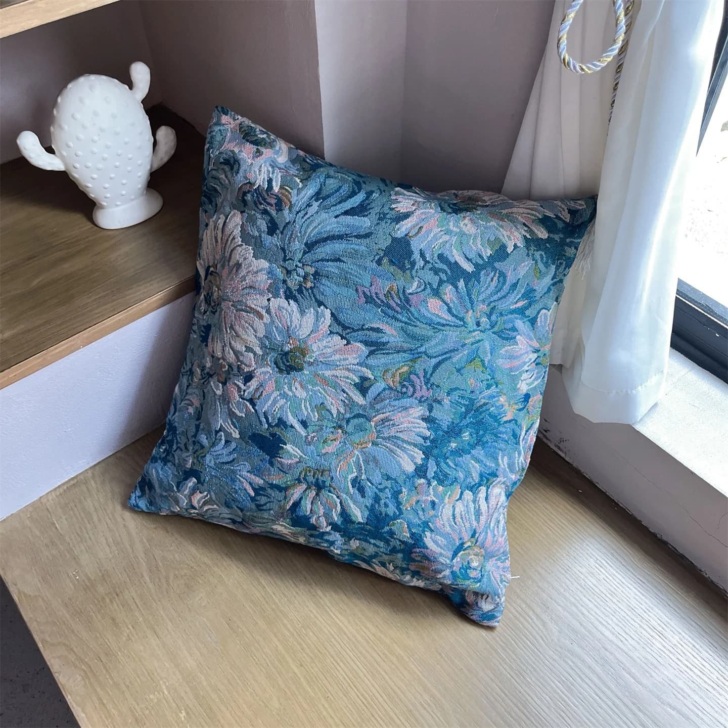 Jacquard-kuddfodral i amerikansk lantstil för soffa