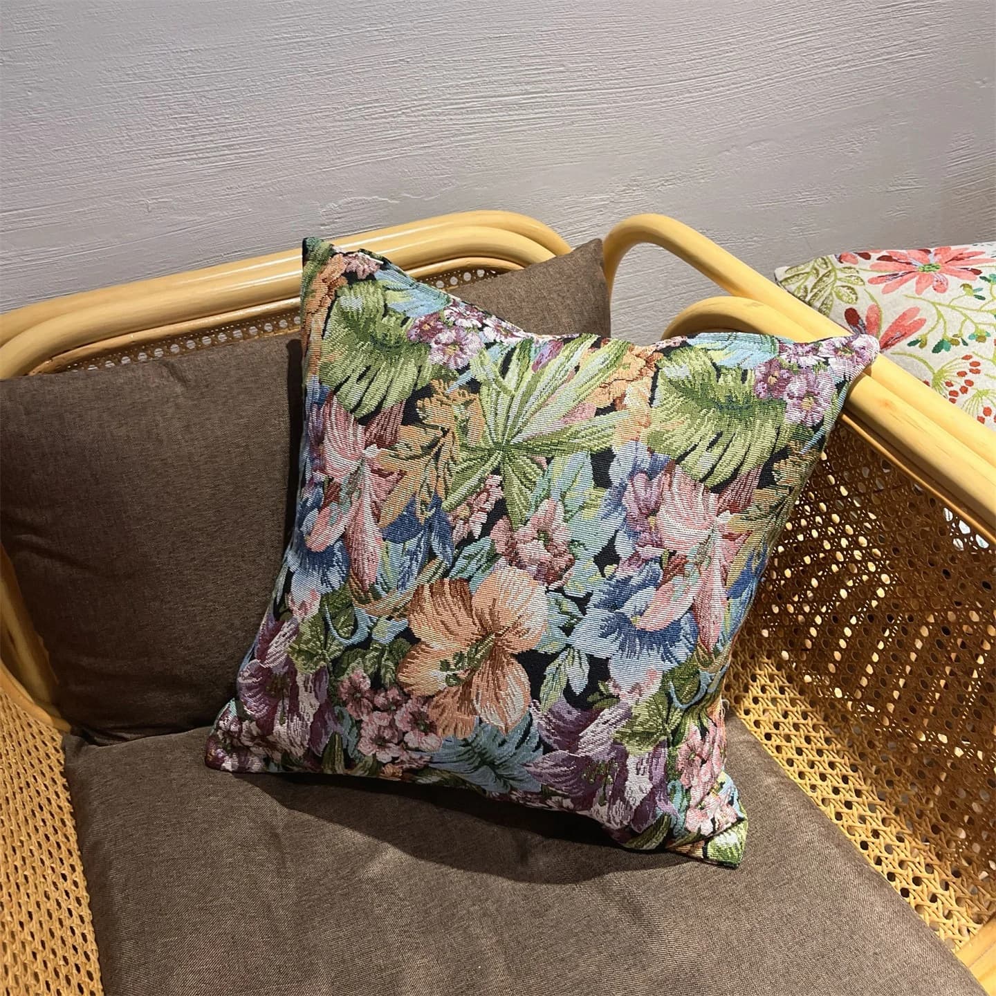 Jacquard-kuddfodral i amerikansk lantstil för soffa